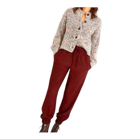 MADEWELL Burgundy Drapey Seamed Track Trousers - Picture 3 of 7